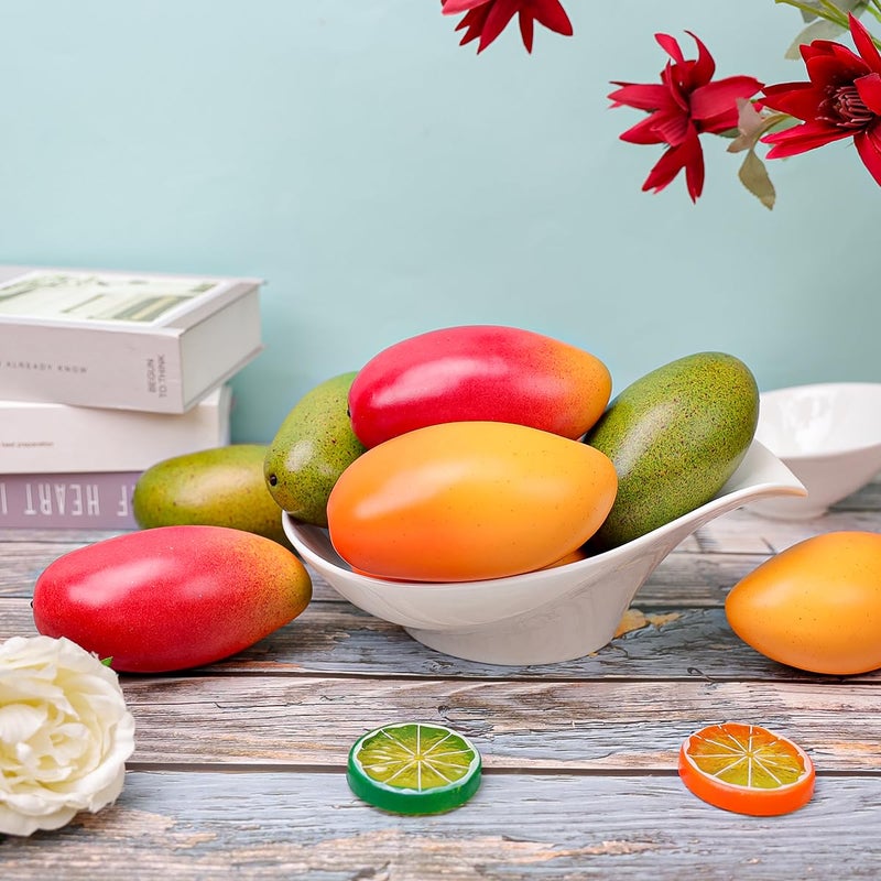 Gresorth ديكور مانجو صناعي واقعي 3 قطع من جريزورث فواكه مزيفة لعرض الطعام في المنزل والحفلات ومائدة المطبخ - Image 5